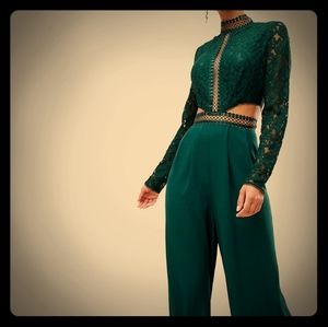 ASOS Tall Premium Forest Green Jumpsuit